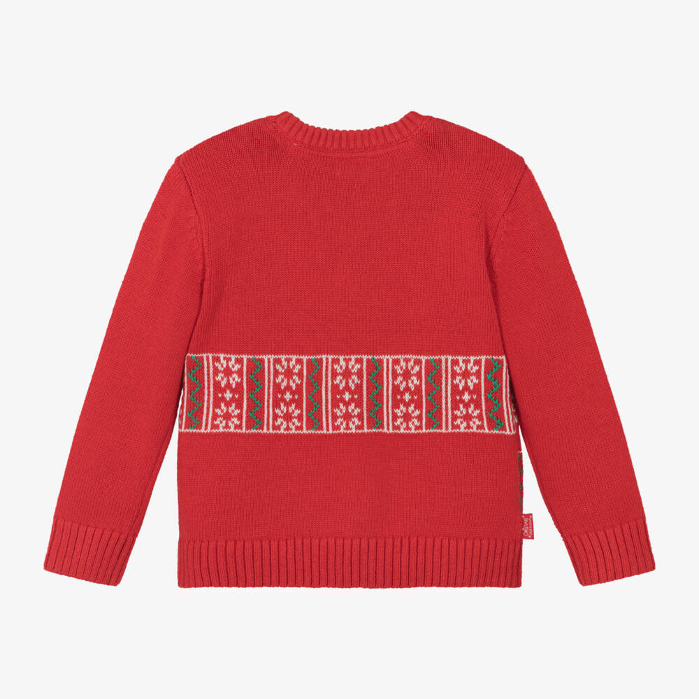 Boboli-Girls Festive Red Dog Jumper | Childrensalon Outlet