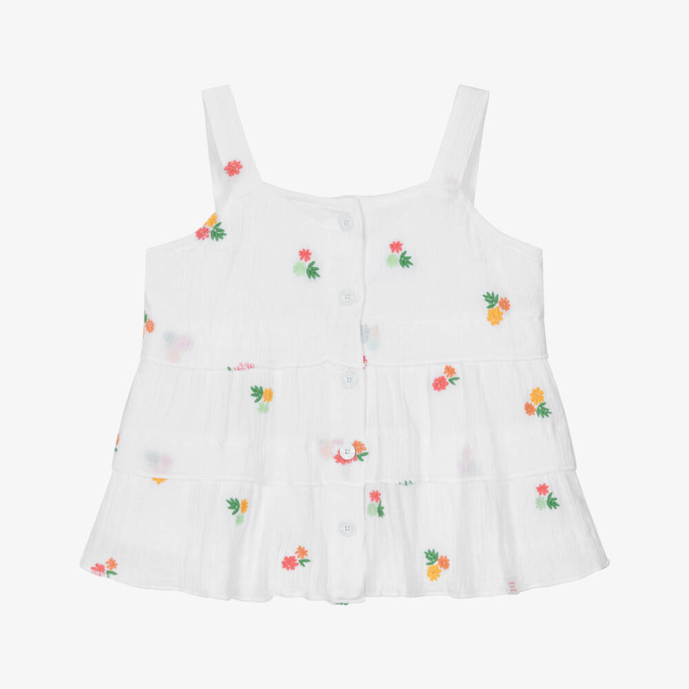 Boboli-Girls Floral Breeze Cotton Blouse | Childrensalon Outlet