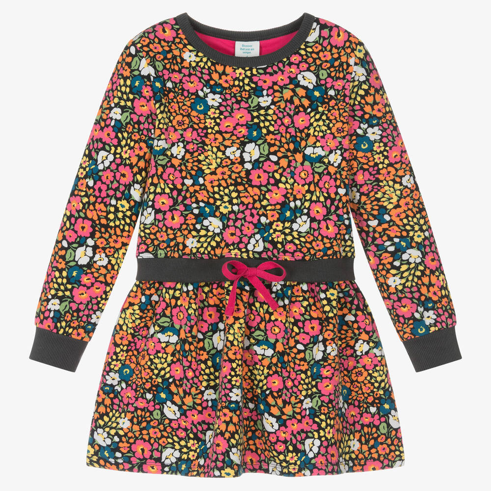 Boboli-Girls Floral Cotton Jersey Dress | Childrensalon Outlet