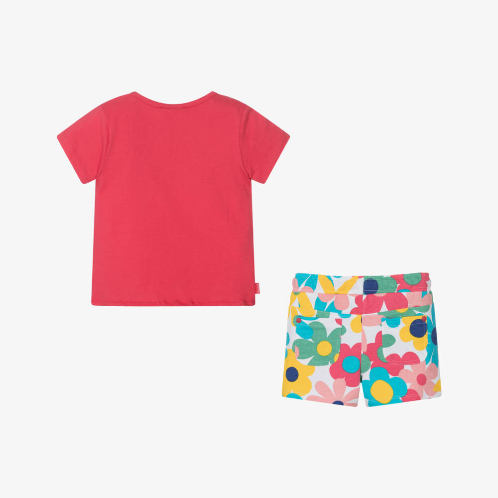 Boboli-Наряд из розового хлопка с цветочным узором для девочек | Childrensalon Outlet