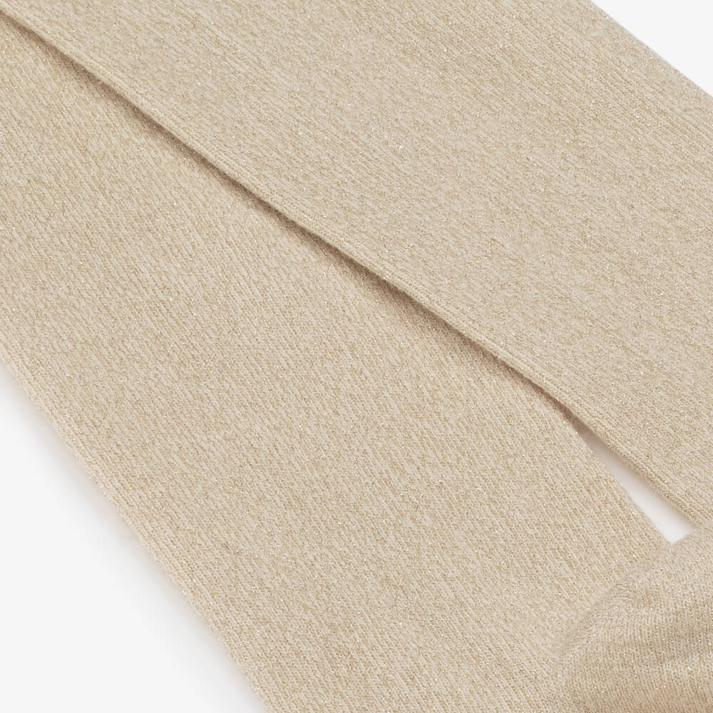 Boboli-Girls Glittery Gold Cotton Tights | Childrensalon Outlet