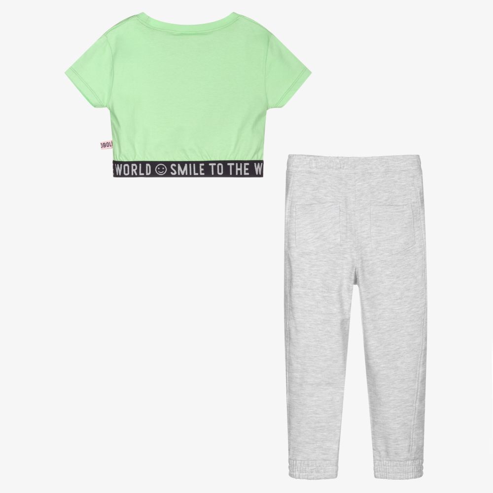 Boboli-Зеленый топ и серые джоггеры для девочек | Childrensalon Outlet