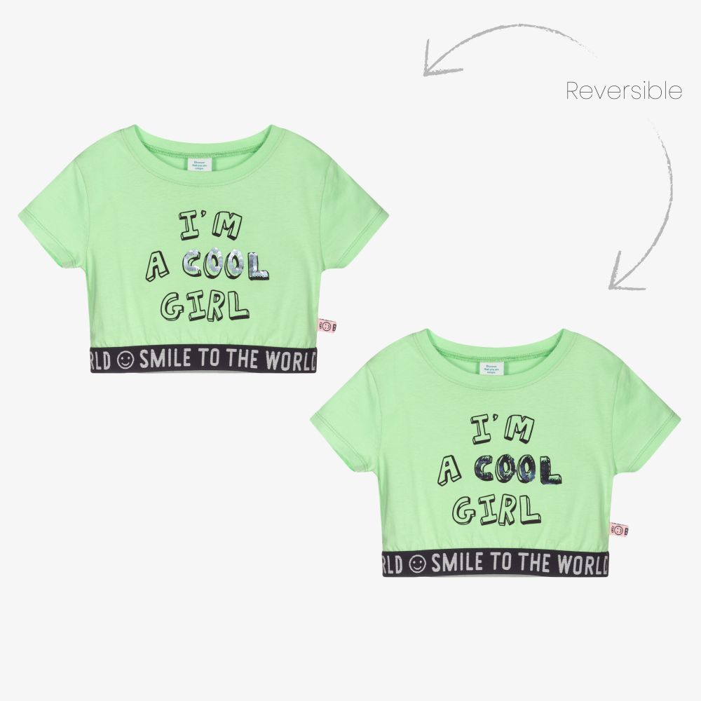 Boboli-Зеленый топ и серые джоггеры для девочек | Childrensalon Outlet