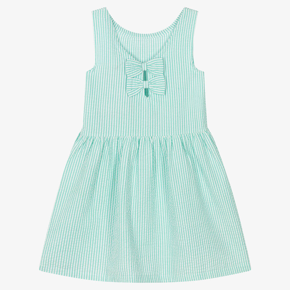 Boboli-Зеленое платье в тонкую полоску | Childrensalon Outlet