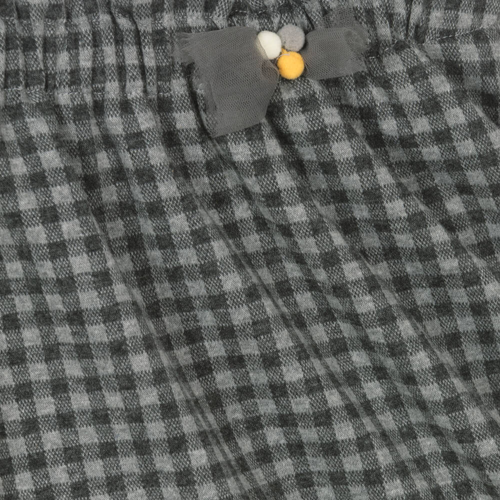 Boboli-Girls Grey Checked Jersey Skirt | Childrensalon Outlet