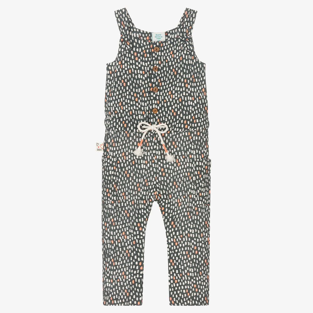 Boboli-Girls Grey Cotton Jersey Jumpsuit | Childrensalon Outlet