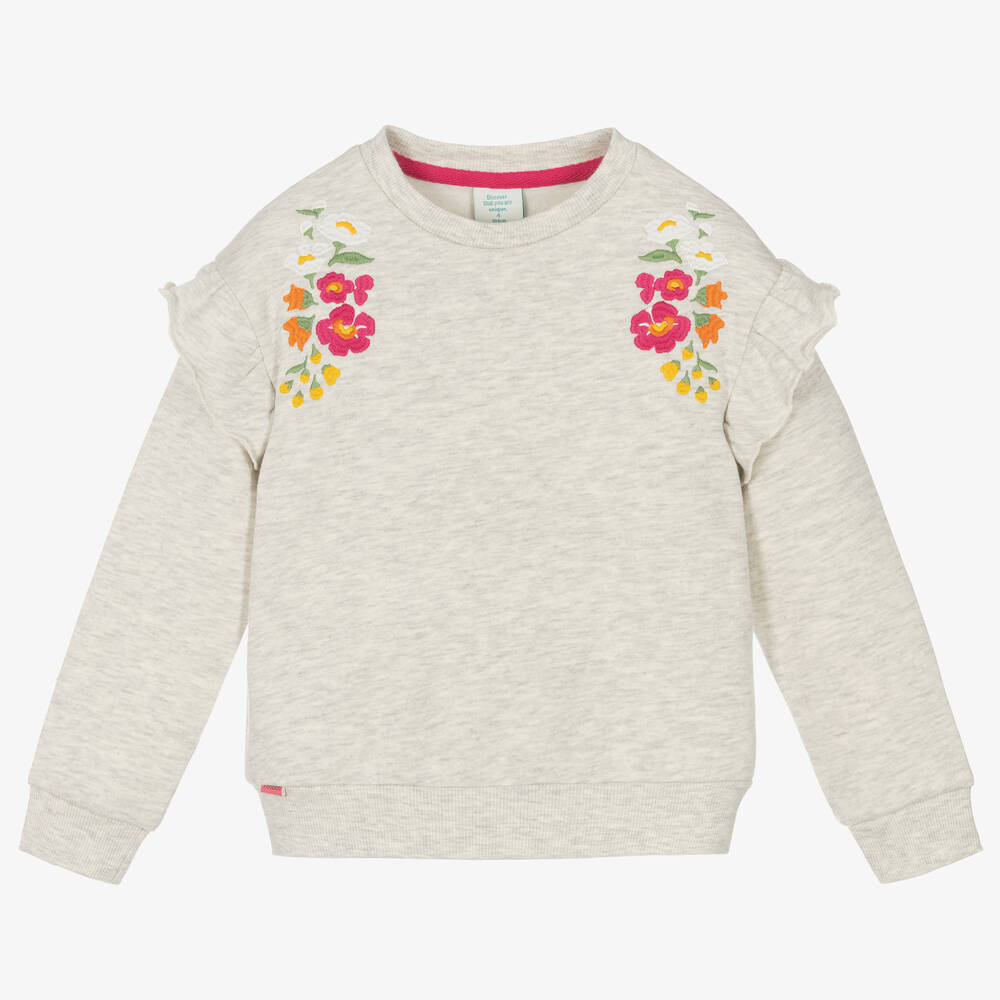 Boboli - Sweat-shirt gris en coton Fille | Childrensalon