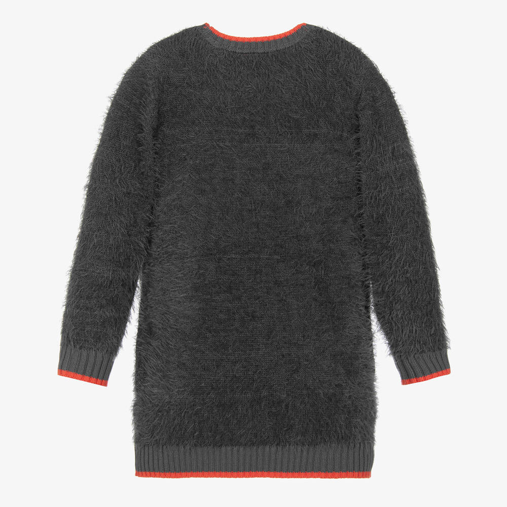 Boboli-فستان بلوفر مزيج قطن محبوك لون رمادي | Childrensalon Outlet