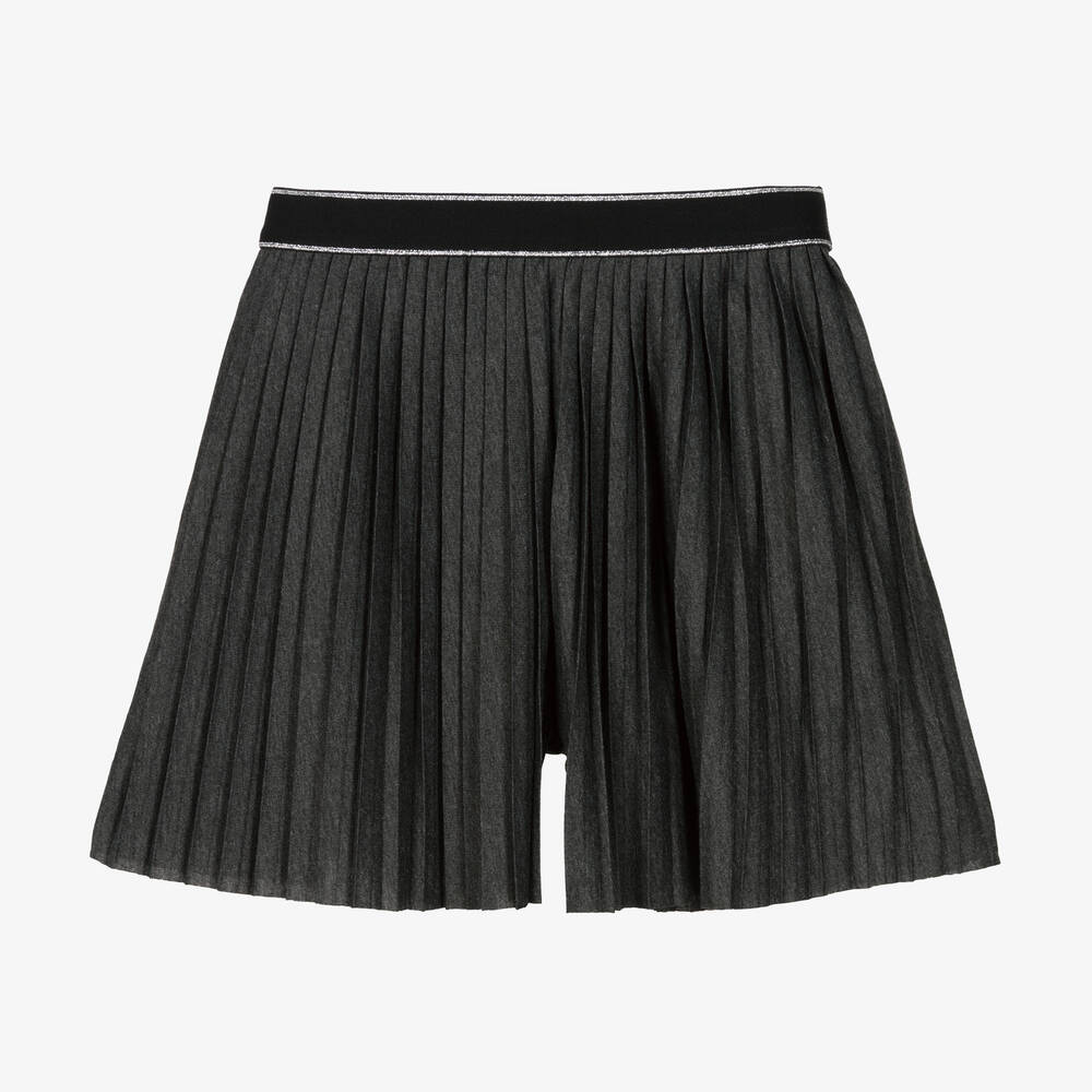Boboli-Girls Grey Pleated Shorts | Childrensalon Outlet