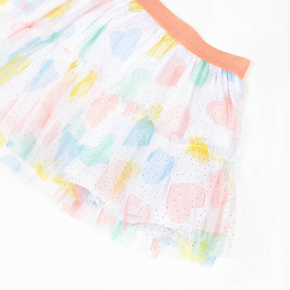 Boboli-Girls Heart Tulle Skirt Ensemble | Childrensalon Outlet