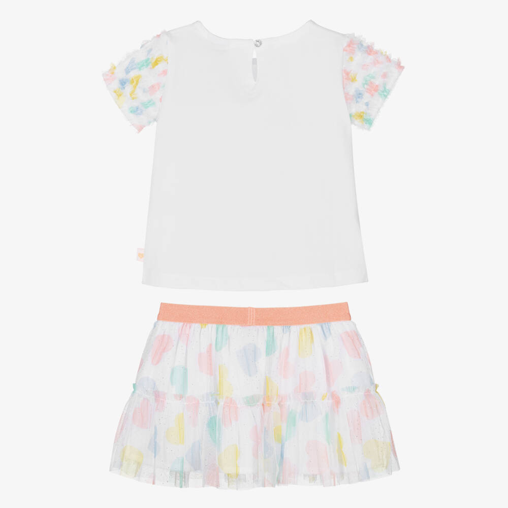 Boboli-Girls Heart Tulle Skirt Ensemble | Childrensalon Outlet