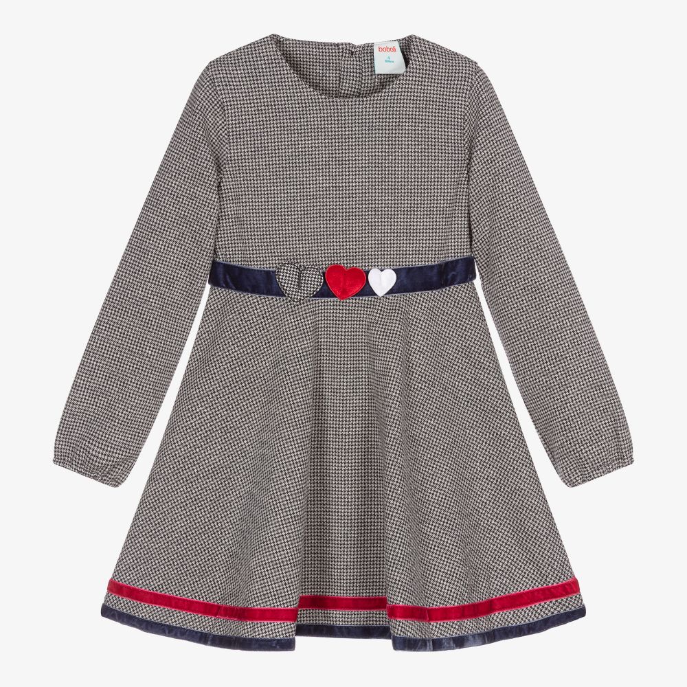 Boboli - Robe motif pied-de-poule en jersey Fille | Childrensalon