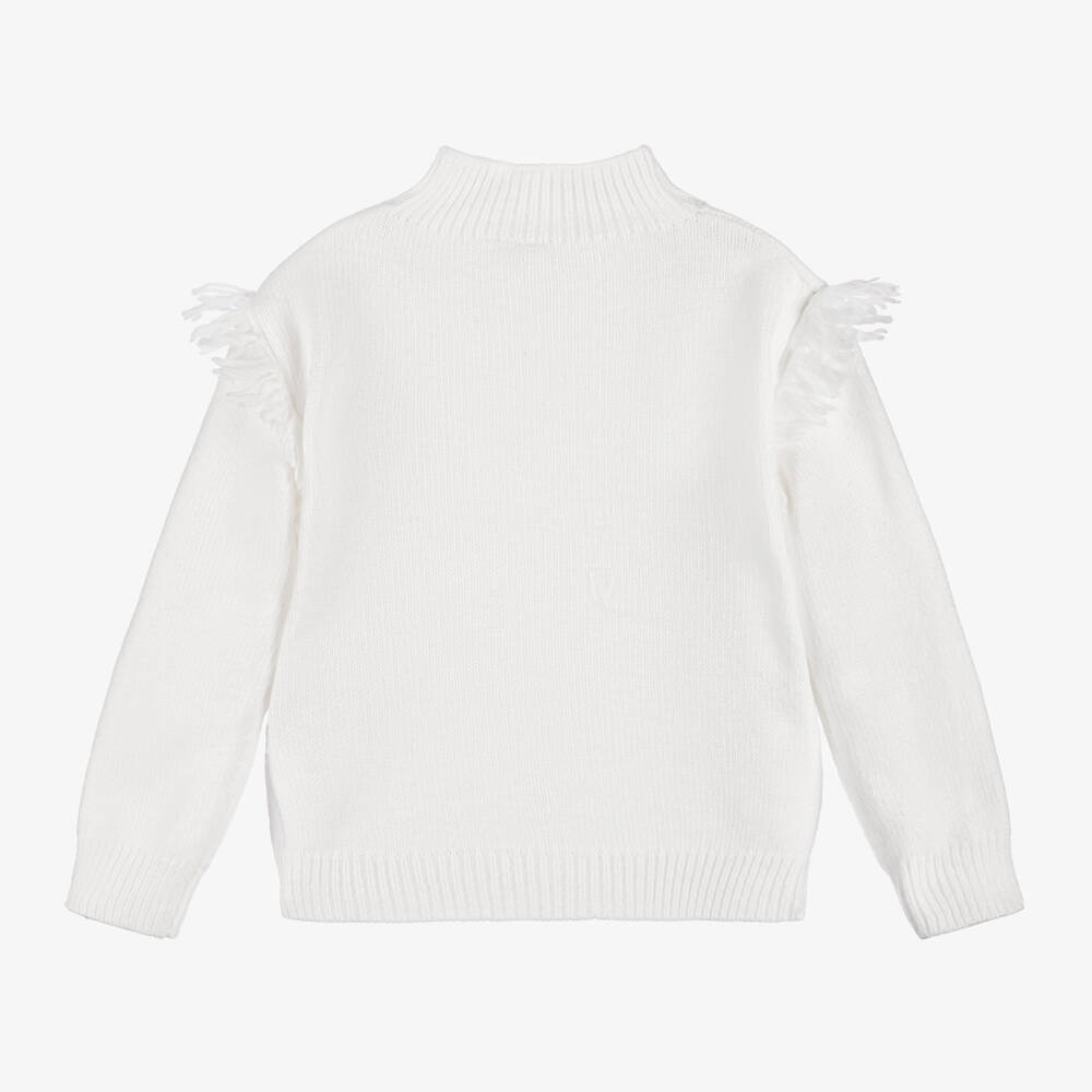 Boboli-Girls Ivory Cable Knit Sweater | Childrensalon Outlet