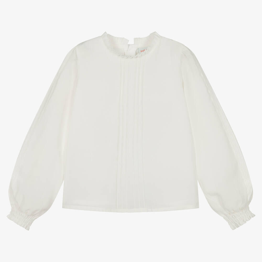 Boboli - Girls Ivory Chiffon Blouse | Childrensalon