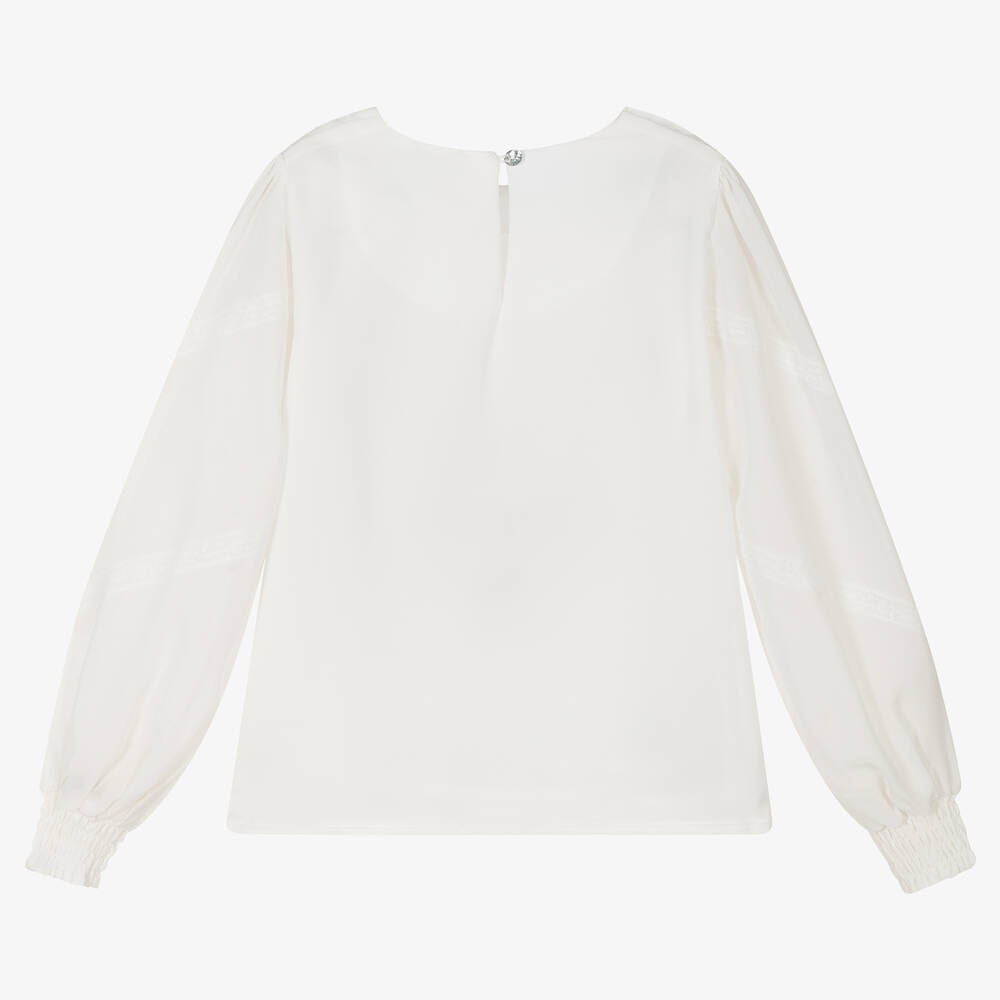 Boboli Girls Ivory Chiffon Blouse Childrensalon Outlet