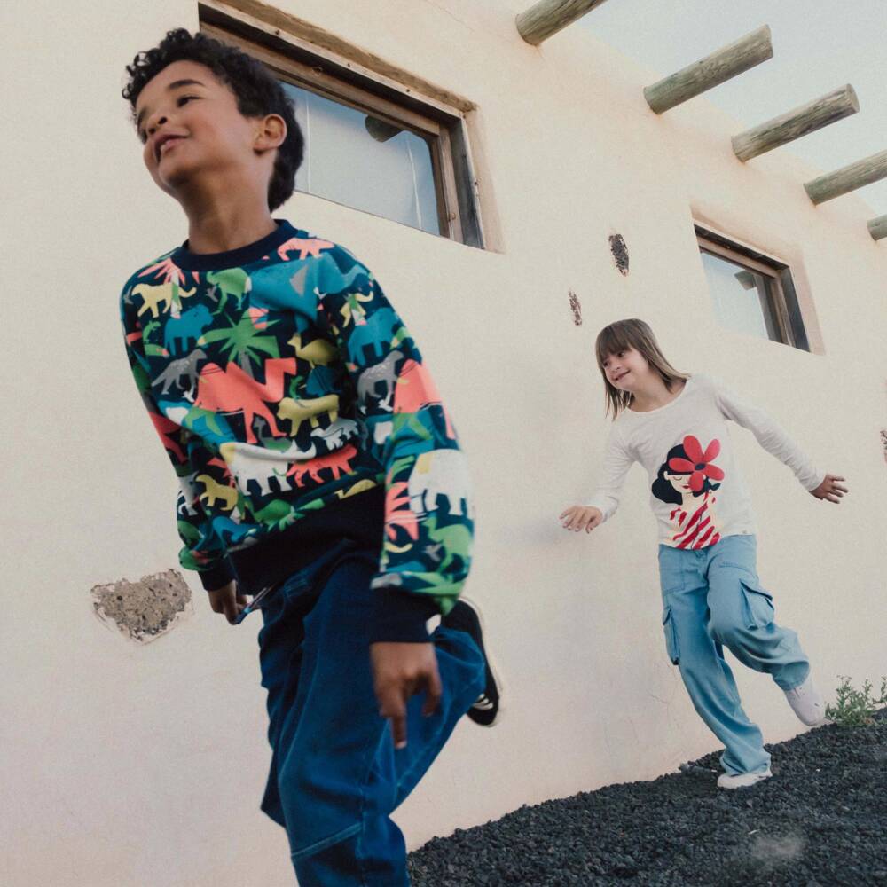 Boboli-Girls Ivory Cotton Floral Top | Childrensalon Outlet