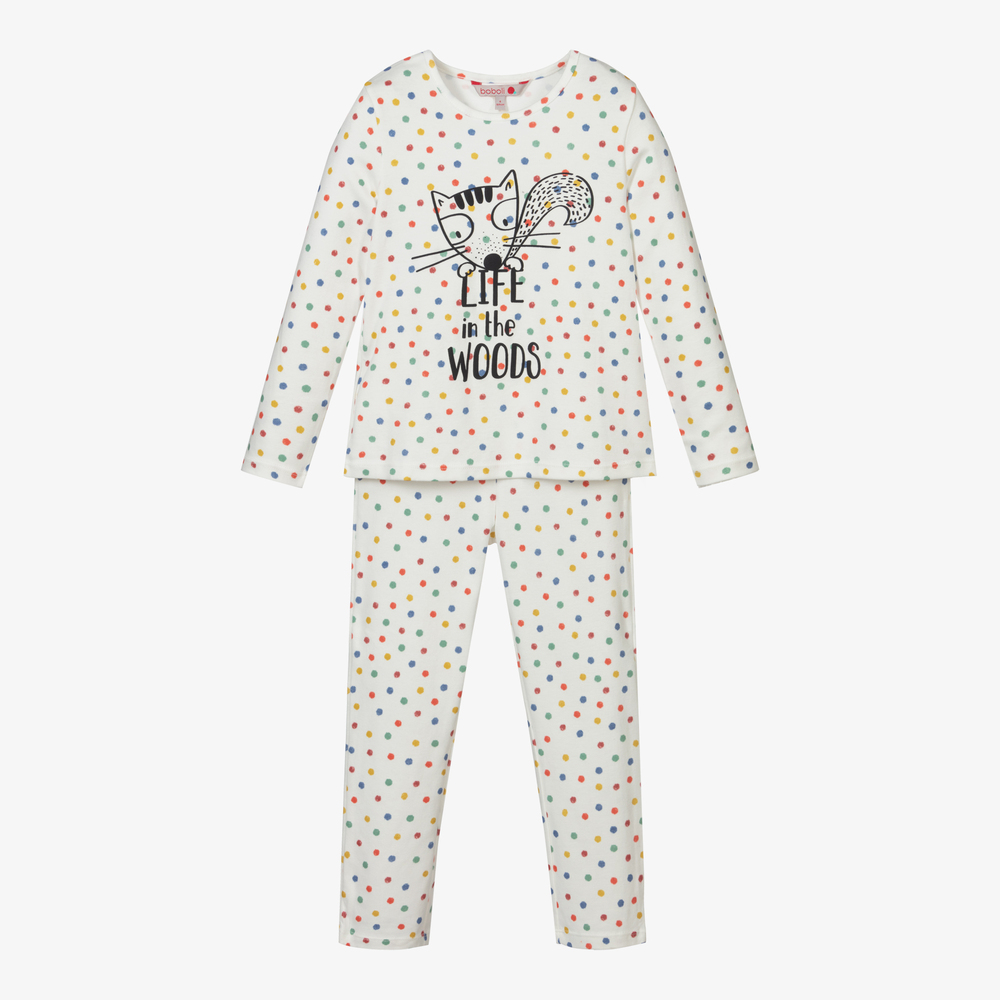 Boboli - Elfenbeinfarbener Baumwoll-Schlafanzug (M) | Childrensalon