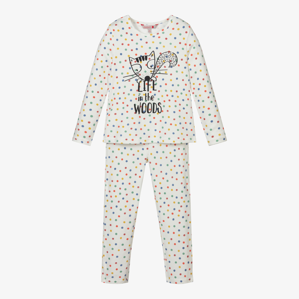 Boboli - Girls Ivory Cotton Pyjamas | Childrensalon