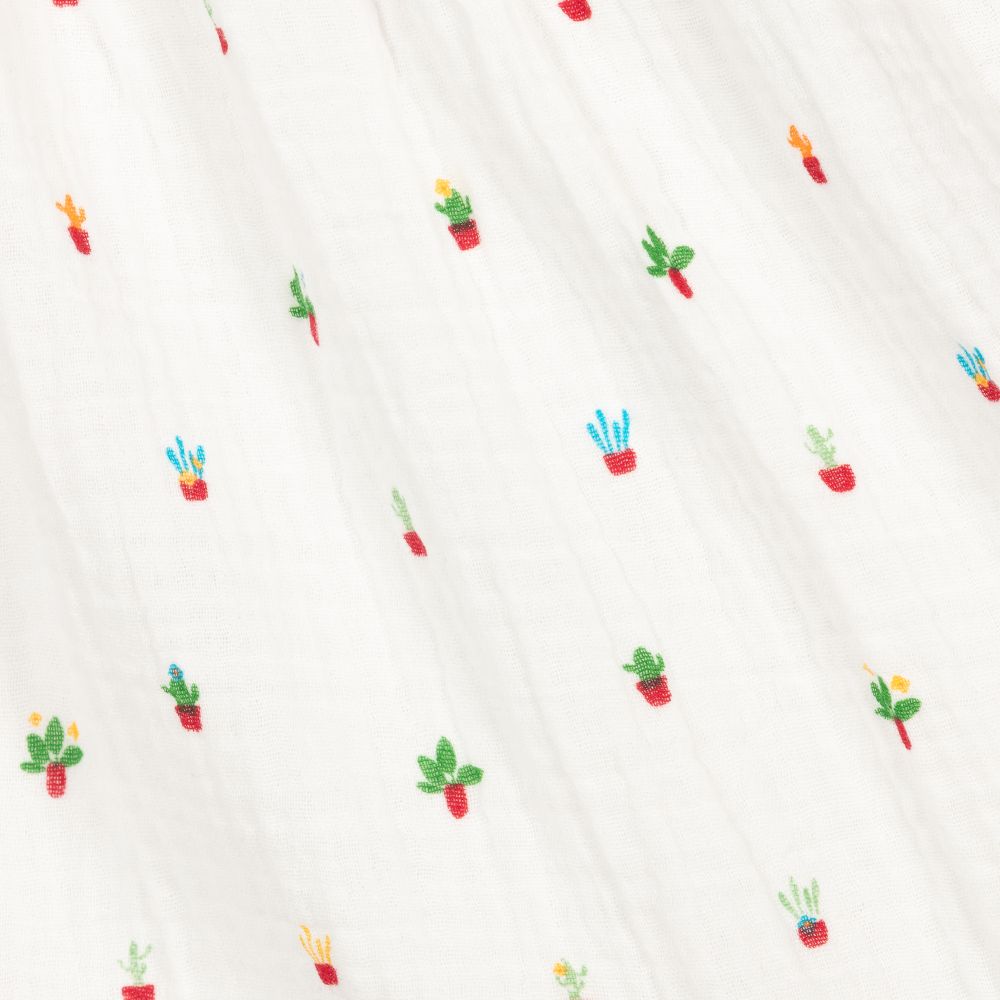 بوبولي-طقم تنورة قطن لون عاجي بطبعة ورود | Childrensalon Outlet