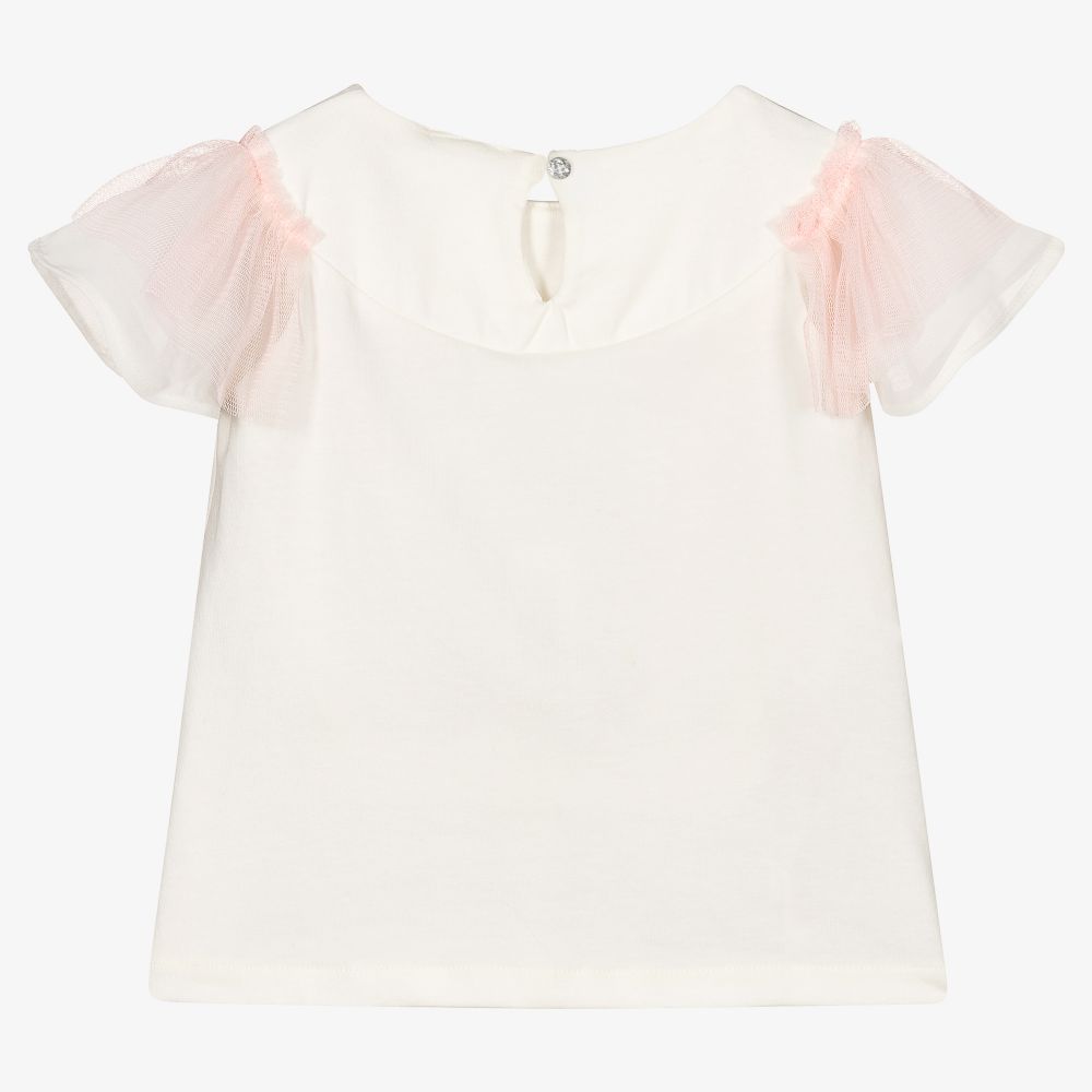 Boboli-Girls Ivory Mermaid T-Shirt | Childrensalon Outlet