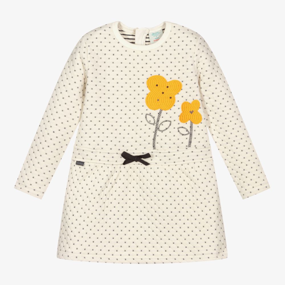 Boboli-Girls Ivory Quilted Dress Set | Childrensalon Outlet