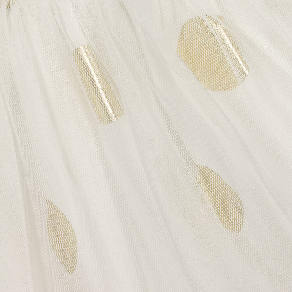 Boboli-Girls Ivory Rabbit Print Tulle Dress | Childrensalon Outlet