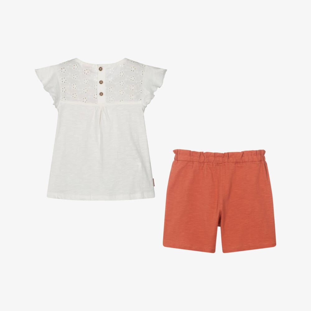 Boboli-Кремовый и мандариновый комплект шорт для девочек | Childrensalon Outlet