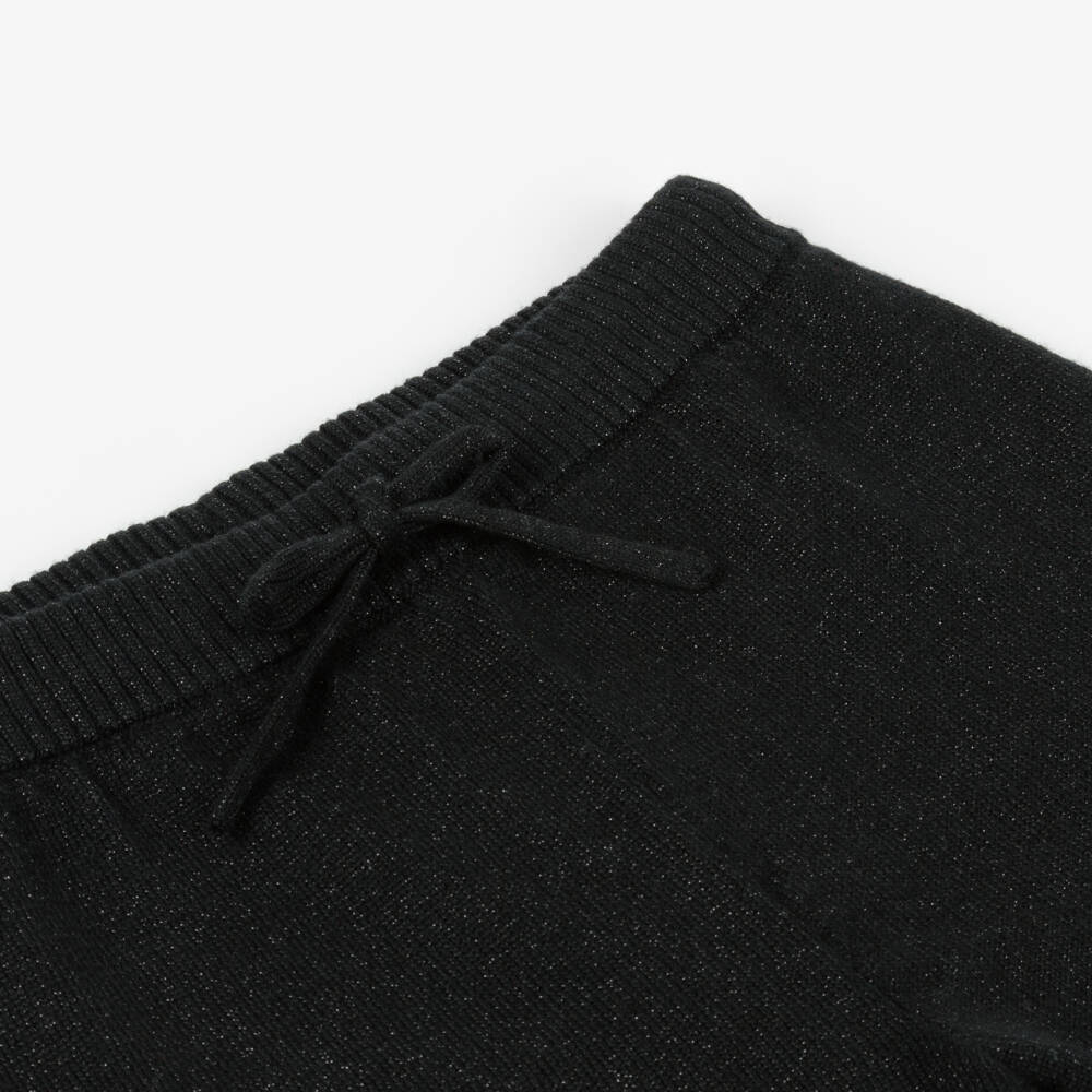 Boboli-Girls Knit Black Wide-Leg Trousers | Childrensalon Outlet