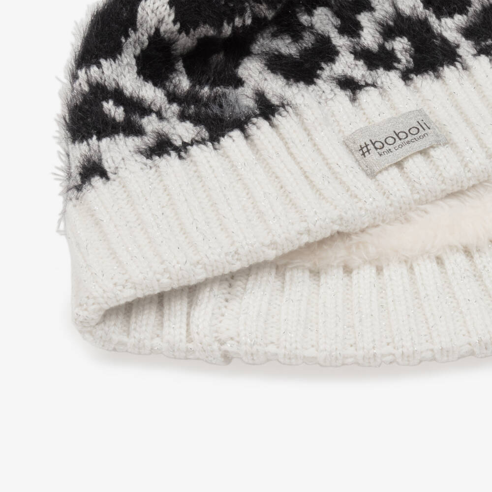 Boboli-Girls Knitted Hat with Pom-Pom | Childrensalon Outlet