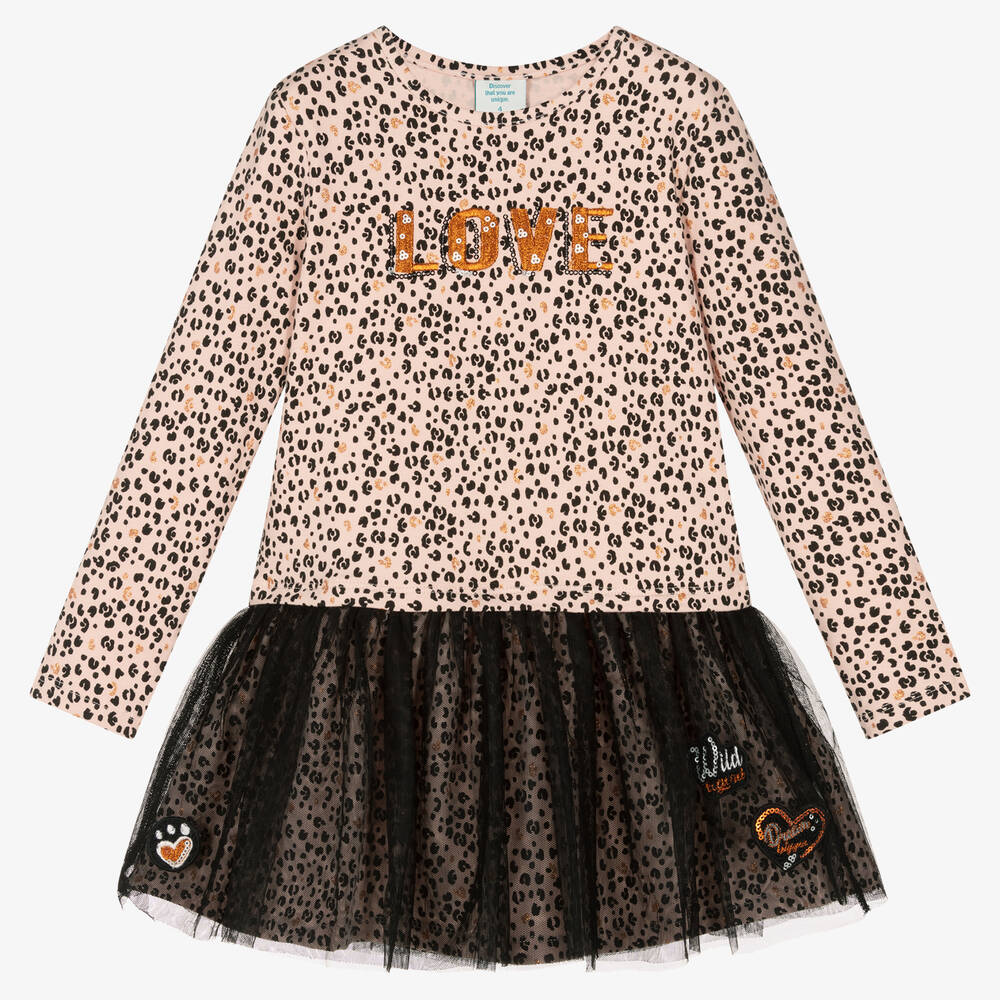 Boboli - Платье с леопардовым принтом и колготки для девочек | Childrensalon
