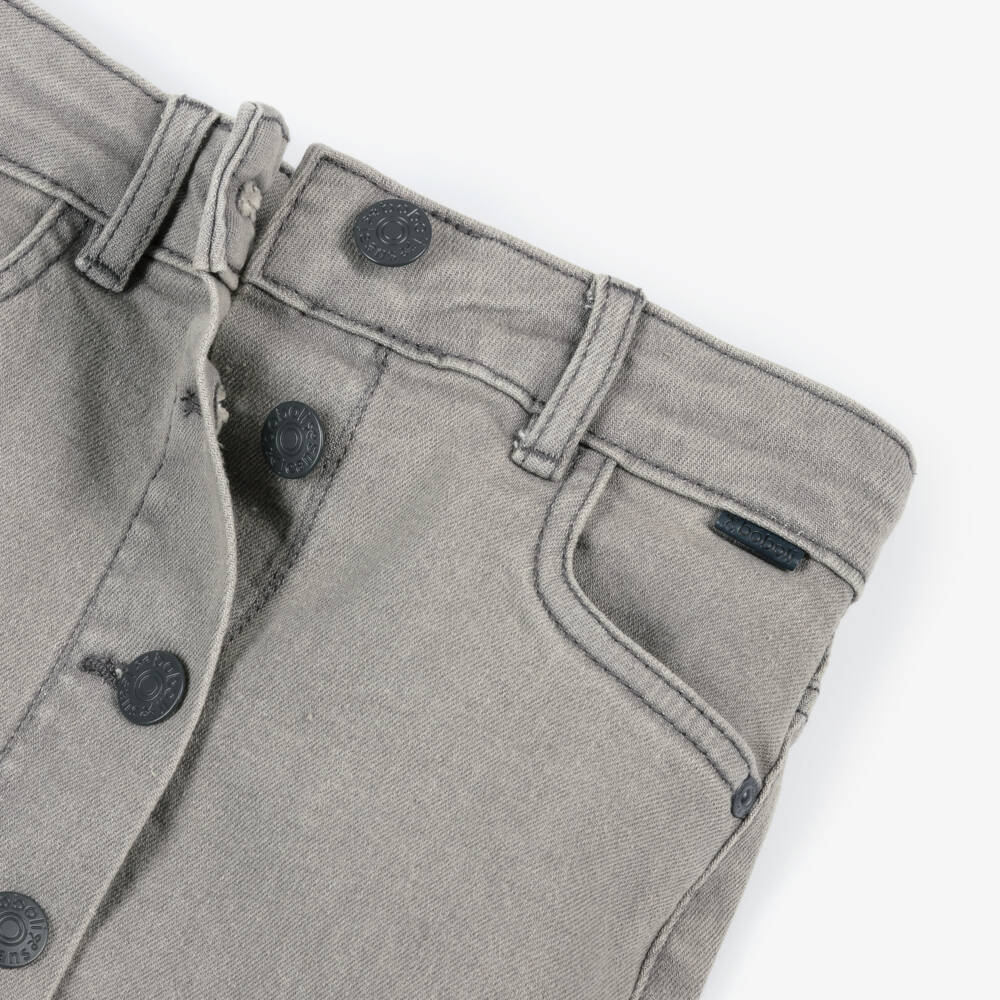 Boboli-Girls Light Grey Denim Skirt | Childrensalon Outlet