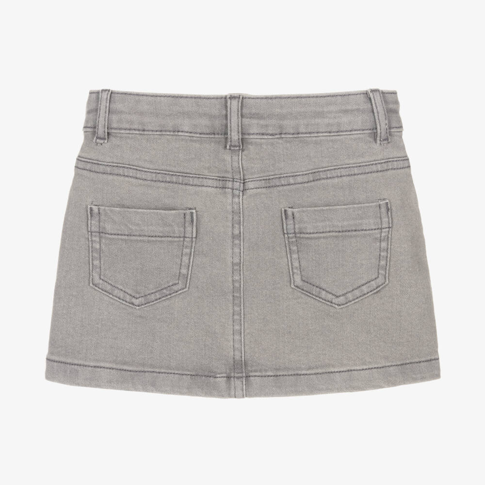 Boboli-Girls Light Grey Denim Skirt | Childrensalon Outlet
