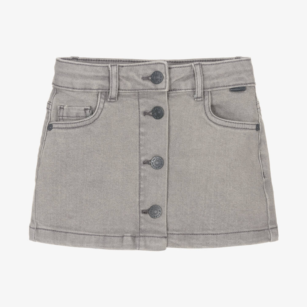 Boboli-Girls Light Grey Denim Skirt | Childrensalon Outlet