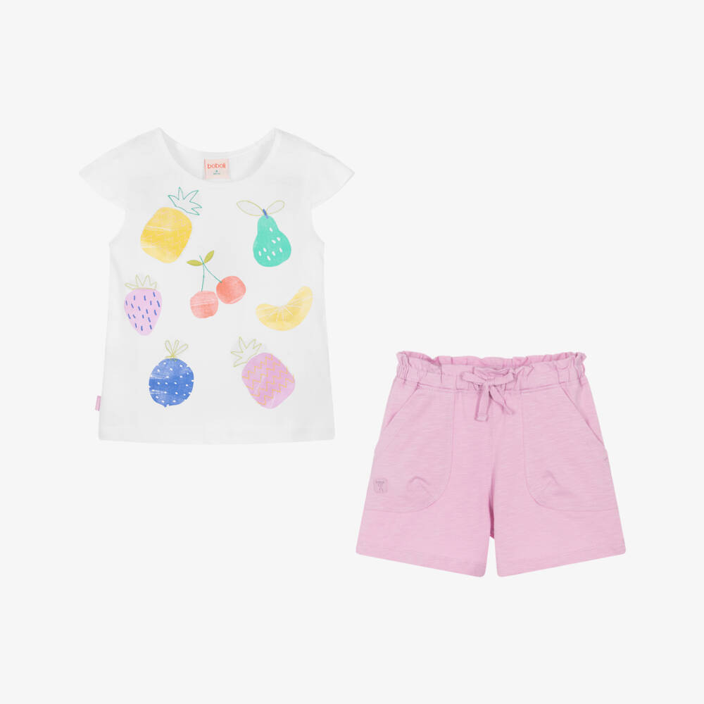 Boboli-Girls Lilac & Ivory Cotton Set | Childrensalon Outlet