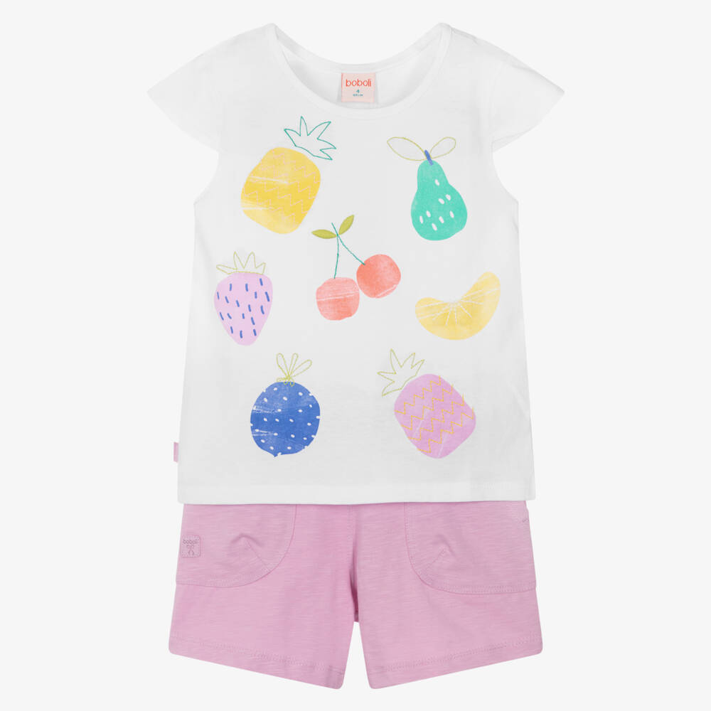 Boboli-Girls Lilac & Ivory Cotton Set | Childrensalon Outlet