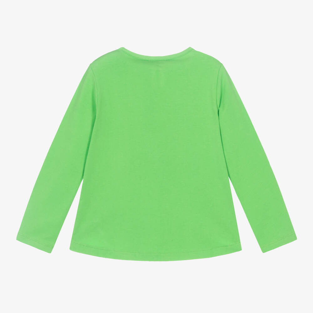 Boboli-Girls Long Sleeve Green Tee | Childrensalon Outlet