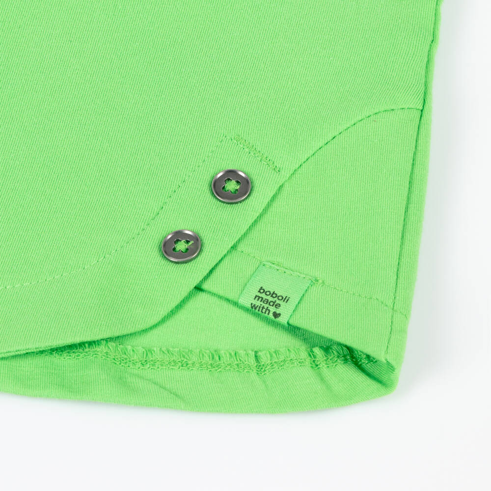 Boboli-Girls Long Sleeve Green Tee | Childrensalon Outlet