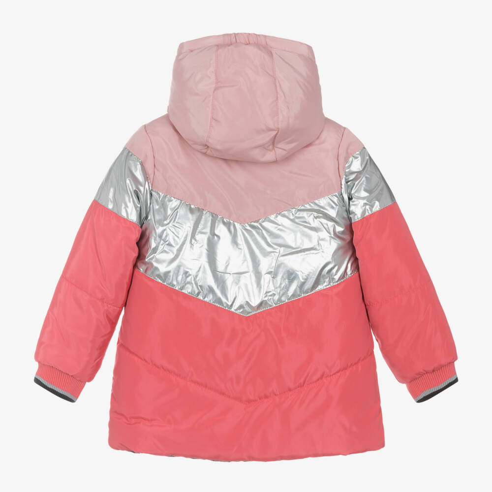 Boboli-Girls Metallic Pink Hooded Jacket | Childrensalon Outlet