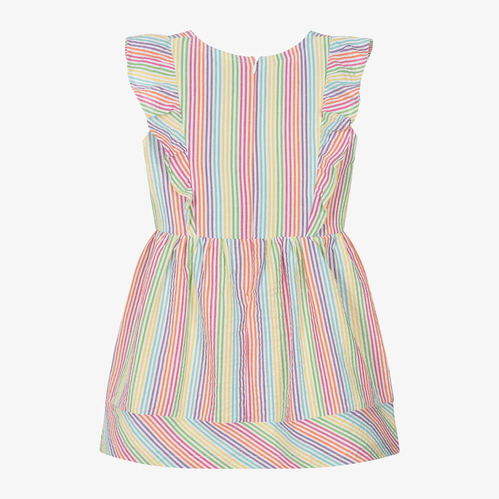 Boboli-Girls Multicolour Striped Cotton Dress | Childrensalon Outlet