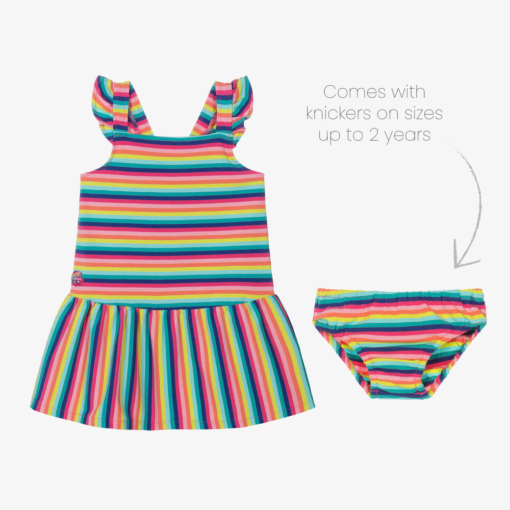 Boboli-Girls Multicolour Striped Cotton Dress | Childrensalon Outlet