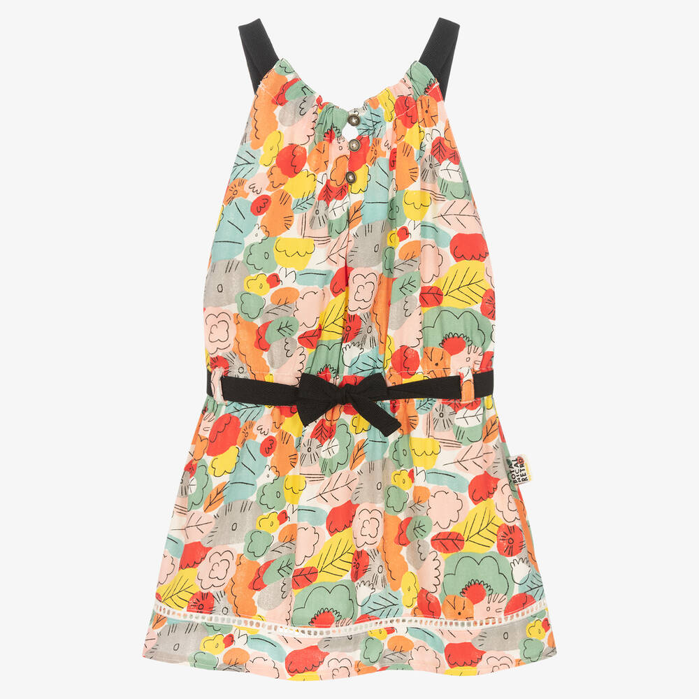 Boboli - Girls Multicoloured Leaf Dress | Childrensalon