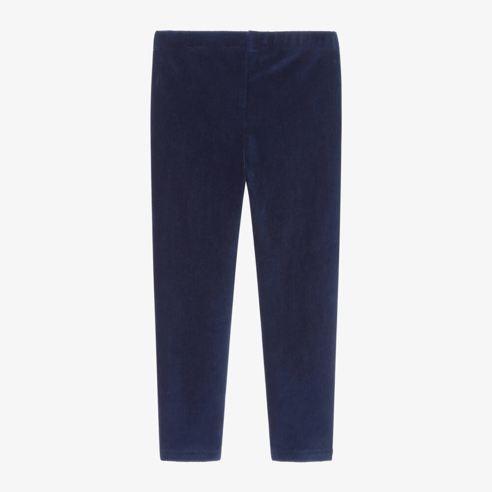 Boboli-Girls Navy Corded Velour Trousers | Childrensalon Outlet