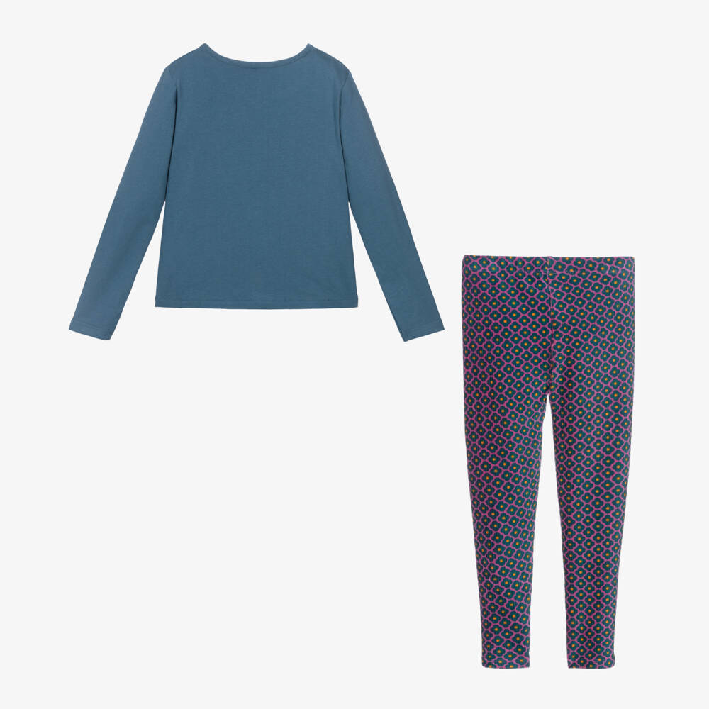 Boboli-Girls Navy Floral Outfit Set | Childrensalon Outlet