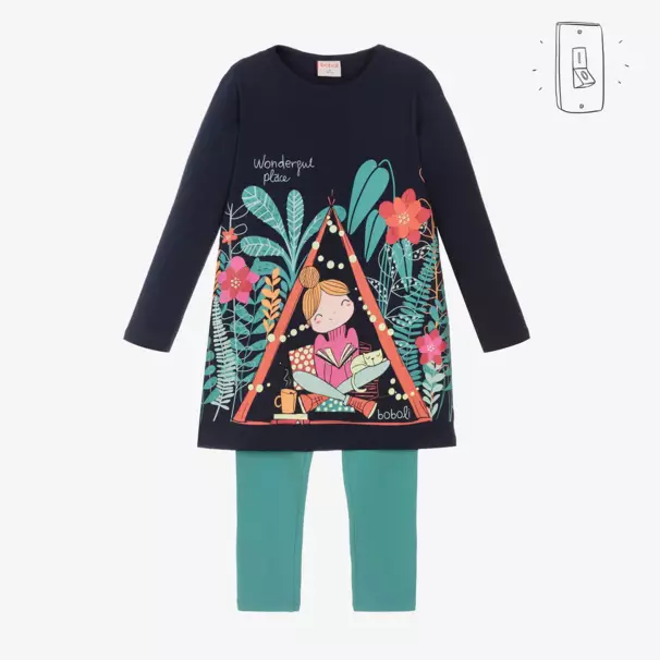 Boboli-Girls Navy Leggings Outfit | Childrensalon Outlet