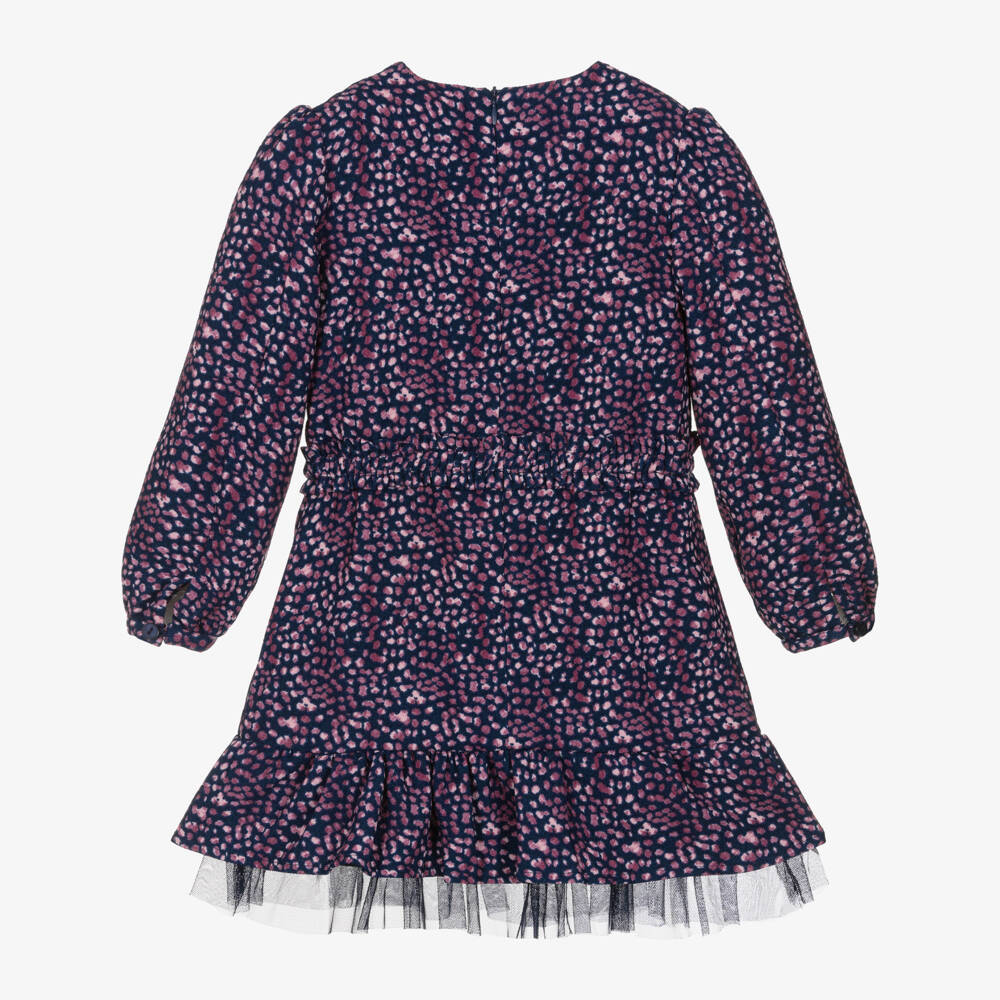 Boboli-Girls Navy & Violet Crêpe Dress | Childrensalon Outlet