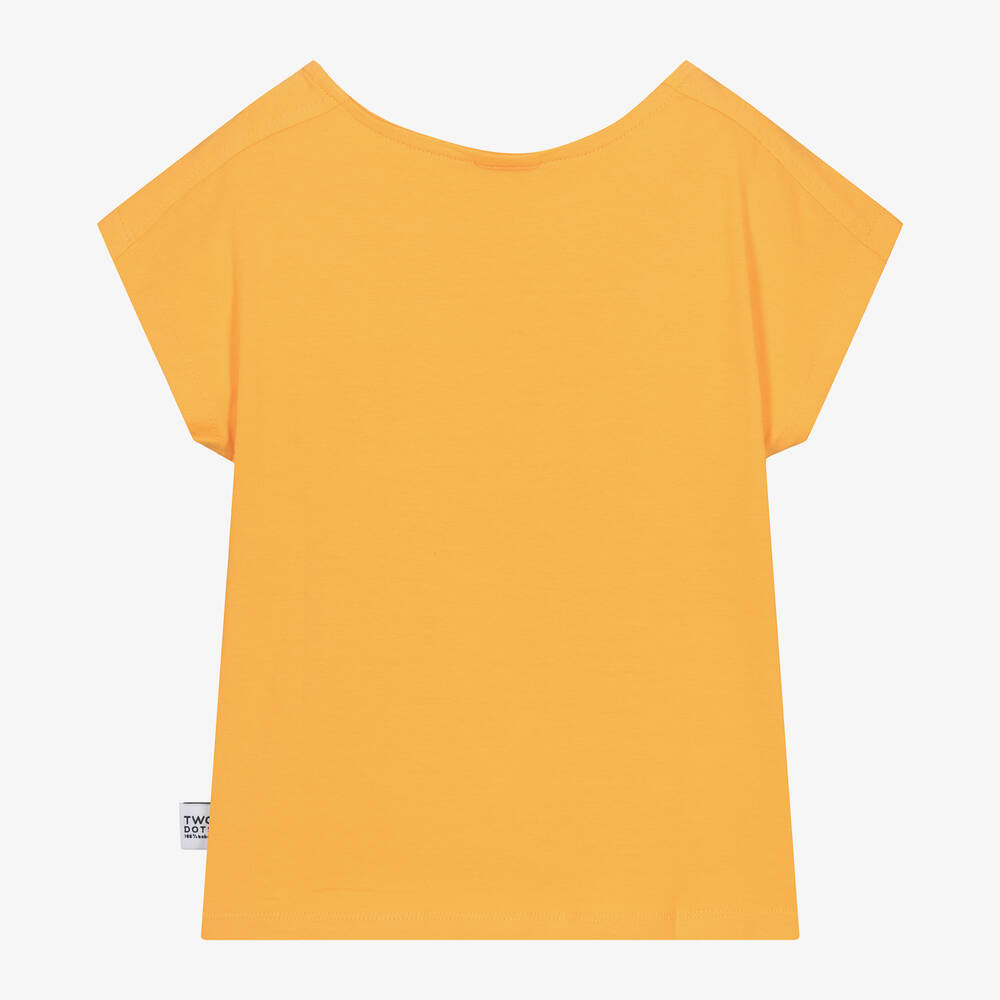 Boboli-Girls Orange Cotton T-Shirt | Childrensalon Outlet