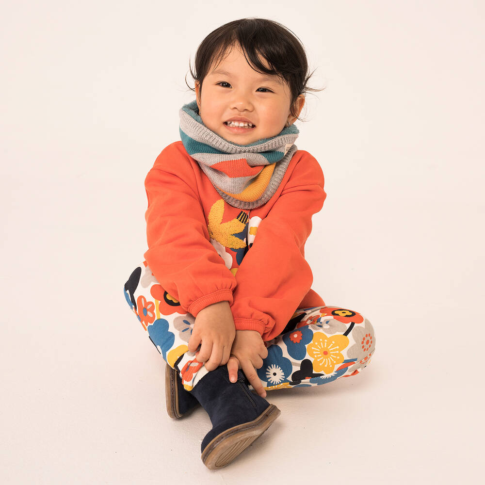 Boboli-Оранжевый топ и брюки в цветочек для девочек | Childrensalon Outlet
