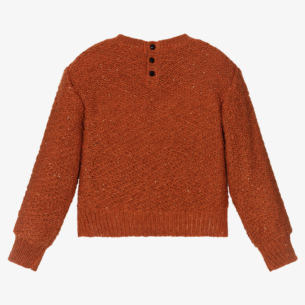 Boboli Pull orange en maille fille