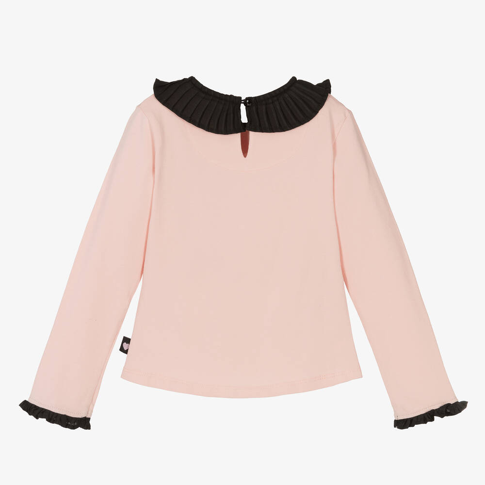 Boboli-Girls Pale Pink Cotton Collared Top | Childrensalon Outlet