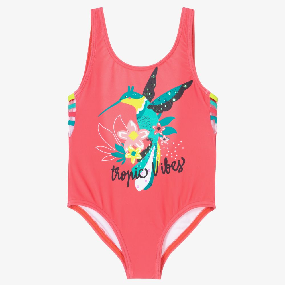 Boboli - Pinker Badeanzug mit Vogel (M) | Childrensalon